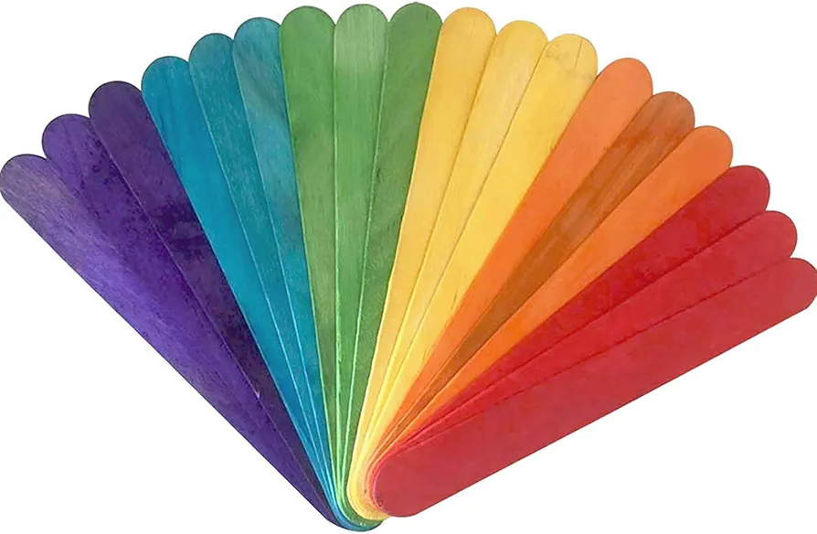 Picture of 100 Pcs Colored Wooden pop-sticks
