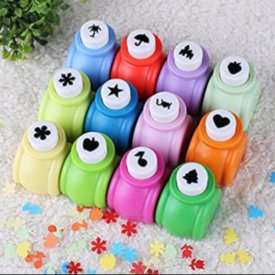 Picture of Mini Paper Punch 3 PCS for DIY Greeting Card Punches Embossing Device Die Cutter Machines - Multicolored