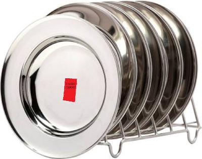 Picture of Stainless Steel  Size 6 Rice Plates  ( PACK OF 6 Rice Plates) - Silver