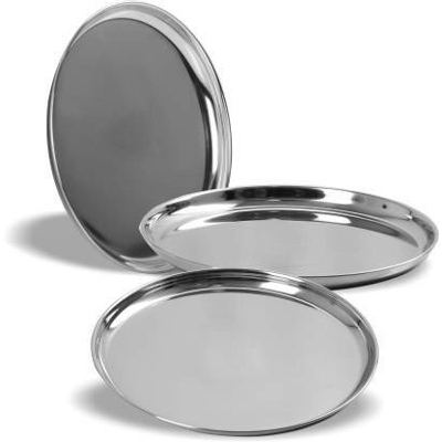 Picture of 3 Dinner Plate Plate Serving Set  (Pack of 3) - Silver