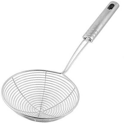 Picture of Deep Fry/Mesh Strainer/Jhara/Puri Strainer Steel Collapsible Strainer - Silver