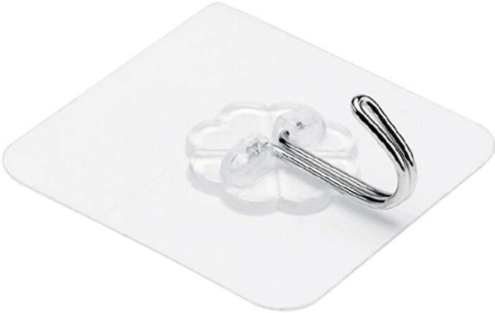 Picture of 6 pcs Transparent Self Adhesive Bathroom Kitchen Door Wall Hooks - Neutral