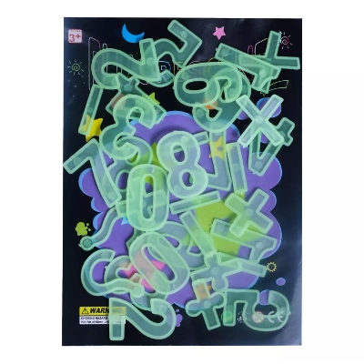 Picture of Night Glow Fluorescent Numerical Letters - Fluorescent Green