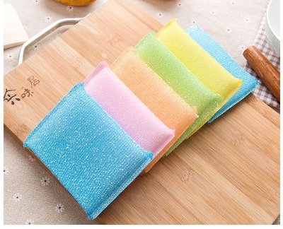Picture of 4 Pices Dish Wash Scrubber - Multicolor,uxcell Sponge Kitchen Bowl Dish Pot Wash Scrub Cleaning Pads. - Multicolor