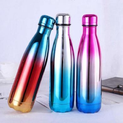 Picture of 600ml Double-Wall Insulated Vacuum Flask 1pcs  Stainless Steel Water Bottle For Girls Colorful BPA Free Thermos for Sport Water Bottle - Multicolor
