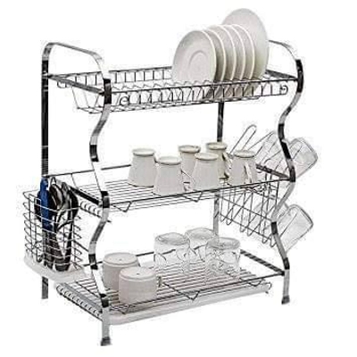 Picture of 3 Layer Drainer Dish Rack - Silver - Silver