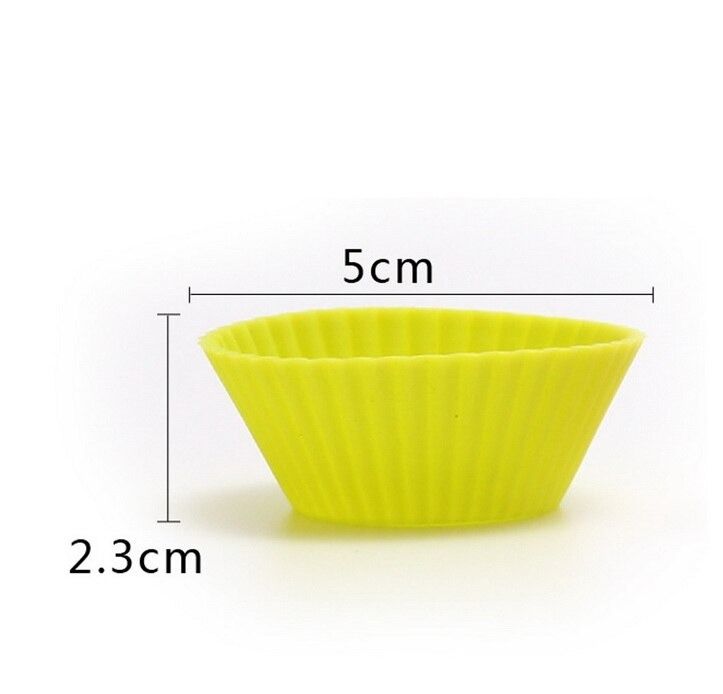 Picture of 10 Pcs Baking Cup Liner Molds Round Shape Silicone Cupcake Mold Maker Tray Diy Cake Decorating Tools - Random