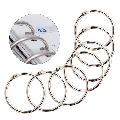 Picture of 9 Pcs Loose Leaf Binder Rings 19Mm Key Rings Book Rings for Scrapbook Album Craft - Silver