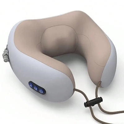 Picture of Rechargeable Massage Pillow - Neck Massager with Memory Foam for Electric Muscle Pain Relief at Office Home and Car - Multicolor