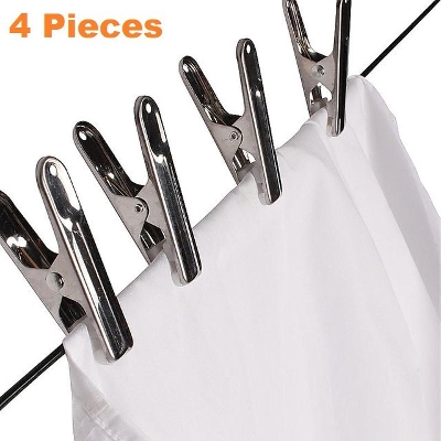 Picture of 4 Pcs steel cloth clip clothes safety clip - Silver