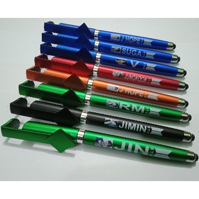 Picture of BTS 3 in 1 Capacitive Stylus Pen with Mobile Stand 1 pcs for Mobile use, Compatible Android Touch Screen - Multicolor