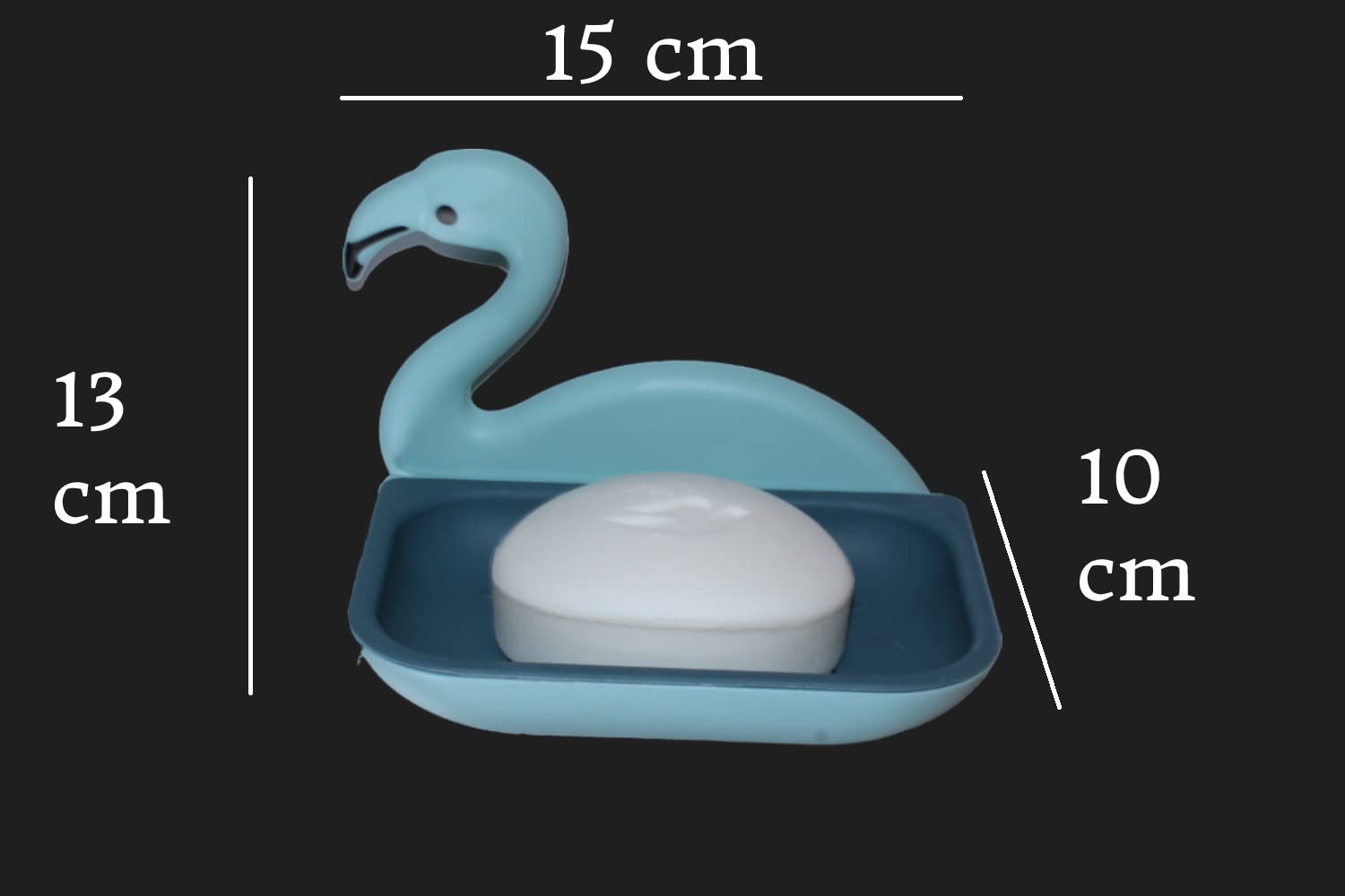 Picture of Flamingo Shape Soap Dish Holder Soap Dish Sponge Holder with Adhesive for Bathroom Shower Kitchen Wall Mounted No Drilling Soap rack - Multicolor