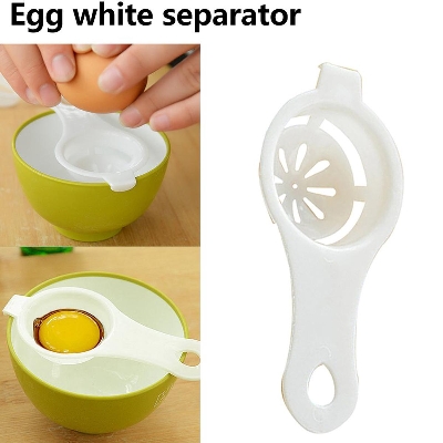 Picture of Egg Separator Spoon Egg Divider White Yolk Eggs Filter Gadgets Separating Funnel - White