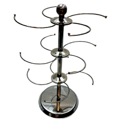Picture of Steel churi stand rotating Stolen Stand Bangle Organizer - Jewellery Box - Silver