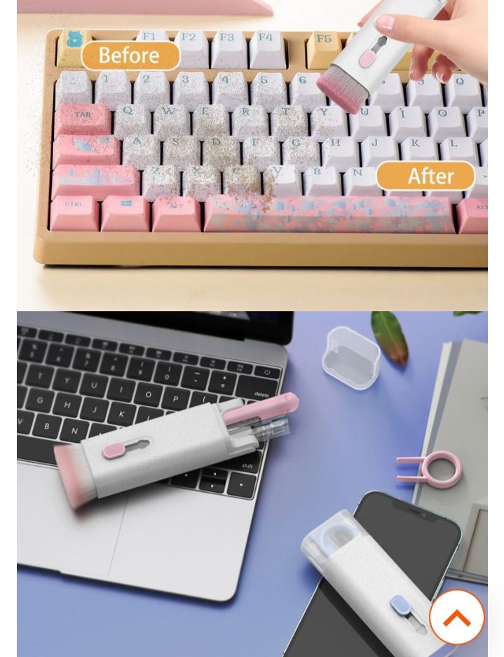 Picture of Keyboard Cleaning Brush Airpods Pro Cleaning Kit 7 in 1 Multifunction Keyboard Cleaning Kit Headphone Cleaning Brush Soft Brush Keyboard Caps
multicolor - Multicolor