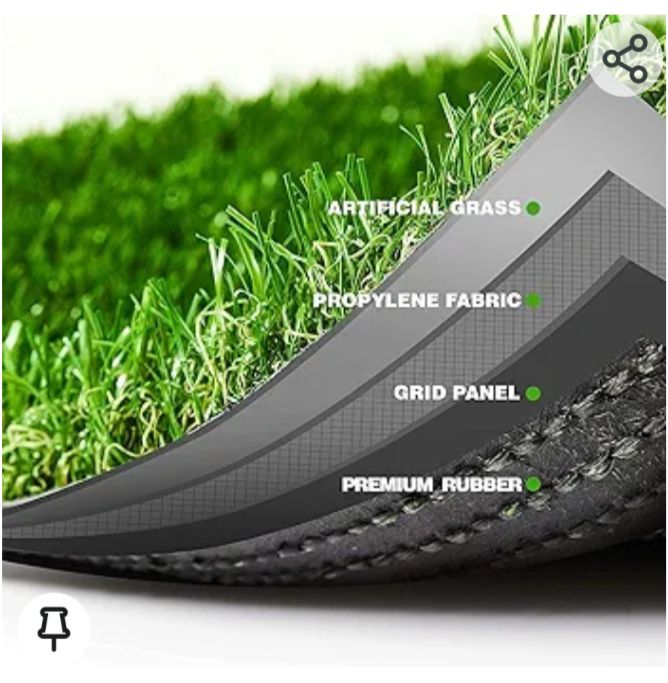 Picture of Green Grass Table Mat Placemats 4 Pcs  Artificial Grass Anti Heat Insulation Pad for Coffee Table Dining Table Hot Pot Holders Dining Table Accessories for Home Office - Green