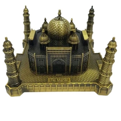 Picture of Metal Indian Taj Mahal Handicrafts Art Statue Building Model for Desktop Decor Cake Topper Gifts Party Cafe Display Home Decoration,Bronze