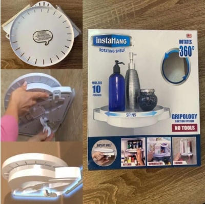 Picture of Rotating Shelf 360 Degree Kitchen Bathroom Wall Shelf

Space Saving, Rotating Corner Shelf Installs Instantly - Off White