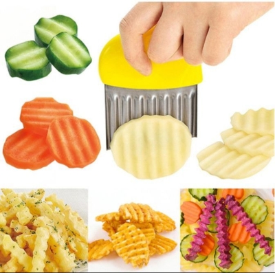 Picture of Stainless Steel French Fries macker/Potato Chips Making Peeler Fruit Vegetable Tool Kitchen Gadgets Accessories - Multicolor