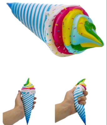Picture of 21cm Soft Slow Rising Jumbo Firuts Ice Cream Squishys Squeeze Toy Birthday Gift - Rainbow