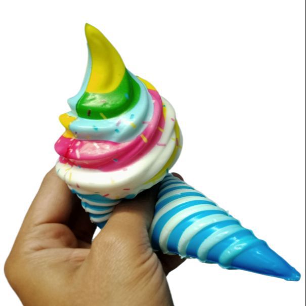 Picture of 21cm Soft Slow Rising Jumbo Firuts Ice Cream Squishys Squeeze Toy Birthday Gift - Rainbow