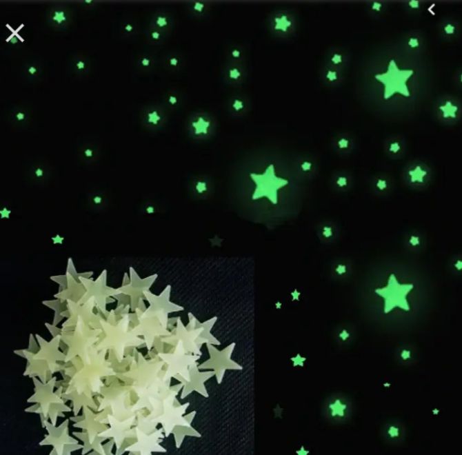 Picture of Star Fluorescent toys 10 Pcs  Radium stickers glows darkness wall decor - Multicolor