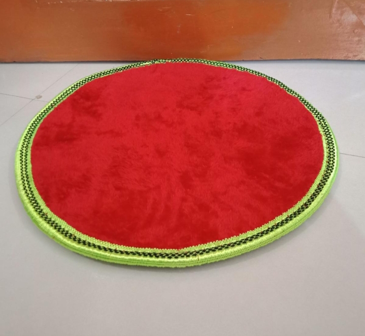 Picture of Round Soft Rug Floor Mat 1Pcs Door mat Carpet Cushion seat pad Bedroom Decor - Red