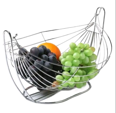 Picture of Creative Stainless Steel Fruit Basket Living Room Iron Swing Fruit Plate Household Tea Table Modern Simple European Storage Basket - Silver