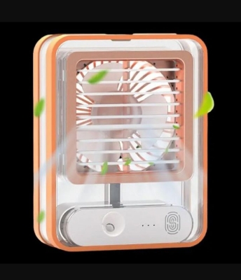 Picture of 500ml water tank portable Cooler fan Desk Misting Fan, Quiet Table Water Mist Fan Lightweight 3 Speed with Night Light for Office for Travel (Green) - Multicolor