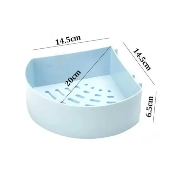Picture of Kitchen Bathroom Corner Rack Wall Holder Storage Rack Corner Shelves, Self adhesive Corner Shelf for Bathroom, Plastic Bathroom Shelf Bathroom Shelves 1 Pcs Corner - Multicolor