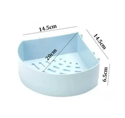 Picture of Kitchen Bathroom Corner Rack Wall Holder Storage Rack Corner Shelves, Self adhesive Corner Shelf for Bathroom, Plastic Bathroom Shelf Bathroom Shelves 1 Pcs Corner - Multicolor
