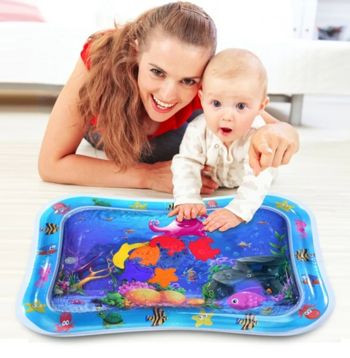 Picture of Inflatable water Play Mat Premium Baby Water Mat for Infants Toddlers is Neutral Funny Play Activity Center for Stimulation Growth Sensory Development as Baby Girl Boy Toys - Blue