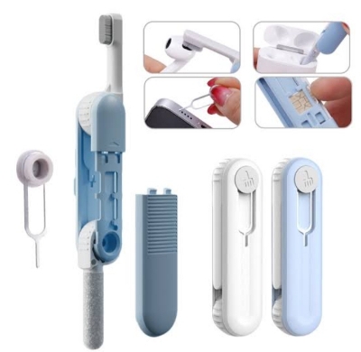 Picture of 4 in 1 Computer Mobile Phone Cleaner Brush Electronics Clean Kit Portable Cleaning Tools for Monitor Earbuds Phone Laptop Earphone - Blue