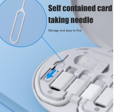 Picture of All-in-One Multi Functional Fast Charging Data Cable & Accessory Storage Set মাল্টি ফাংশনাল ফাস্ট চার্জিং ডেটা কেবল - White