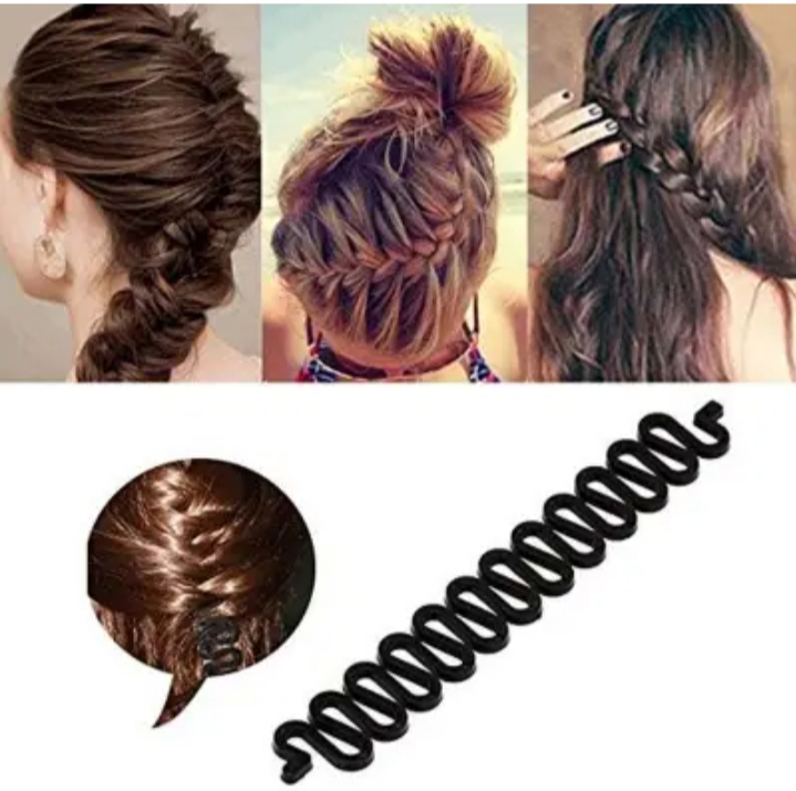 Picture of Buy 1 Get 1 Free French Braider Hair Accessories French Hair Styling Clip Stick Bun Maker Braid Tool Hair Accessories Twist Plait Hair - Black