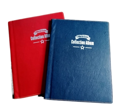 Picture of Coin Album 200 Pockets Coin Books 10 Pages Badges Tokens Caps For Coins (Multicolor) - Red