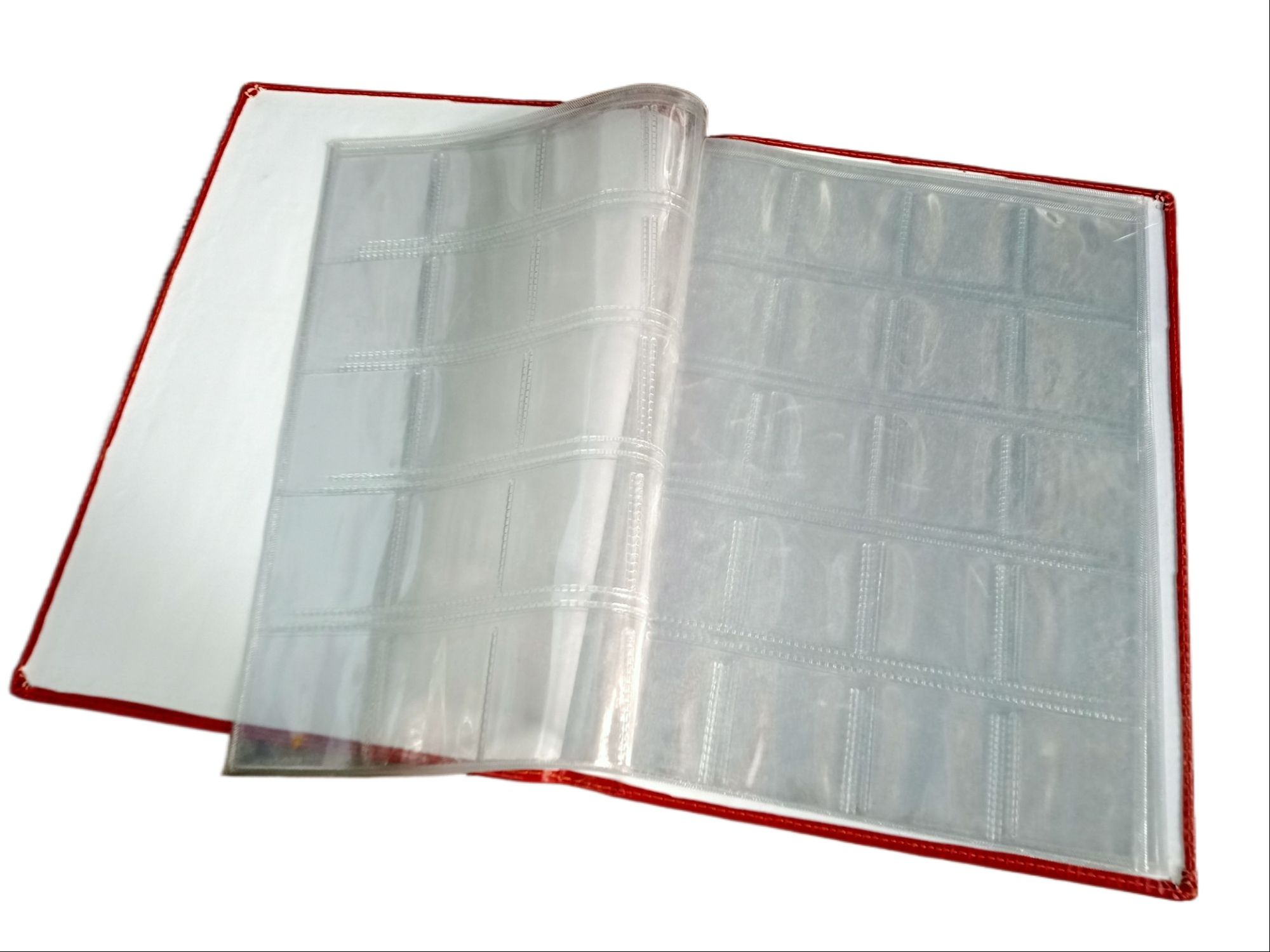 Picture of Coin Album 200 Pockets Coin Books 10 Pages Badges Tokens Caps For Coins (Multicolor) - Red