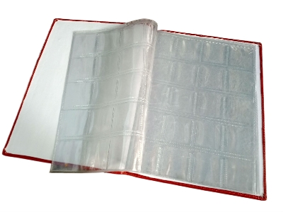 Picture of Coin Album 200 Pockets Coin Books 10 Pages Badges Tokens Caps For Coins (Multicolor) - Red