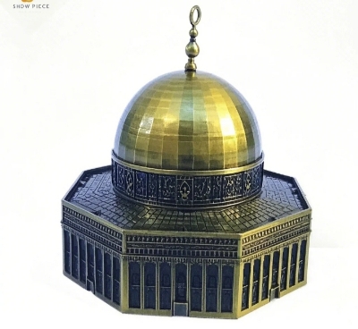 Picture of Ornaments Jerusalem Model Travel Decor Alloy Desktop Landmark Building Figurine Al Aqsa Mosque Metal Showpiece – A Timeless Symbol of Faith, Heritage, and Artistry - Gold