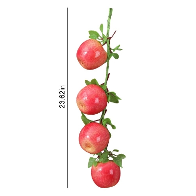 Picture of 4 apple Artificial Fruit Hanging Strings, Fake Apple Bunch Lifelike Fruit Photography Props for Home Kitchen Hanging Ornaments house shop Decoration - Red
