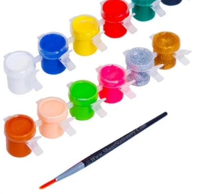 Picture of 12 Color Acrylic Paint Set 3ml Ceramic DIY Shoe Painting Waterproof Paint with free Brush - Multicolor