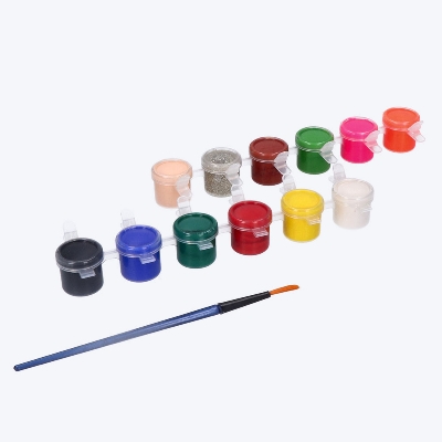Picture of 12 Color Acrylic Paint Set 3ml Ceramic DIY Shoe Painting Waterproof Paint with free Brush - Multicolor