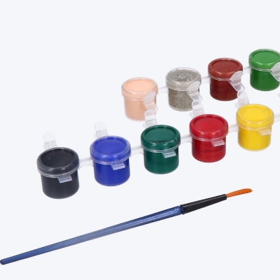 Picture of poster color Tempera Colours 12 Shades with Free Brush Doms Tempura Color 12 Pcs - Multicolor