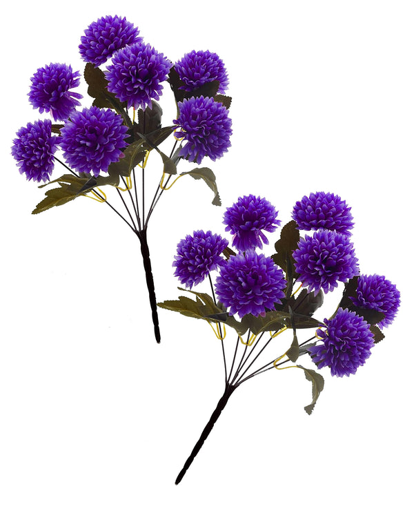 Picture of Artificial Chrysanthemum Ball Flowers flowers,  sticks Faux Mums Fake Silk Flowers for Bridal Wedding Centerpieces Arrangements Party Home Garden DIY Decor, multicolor - Multicolor