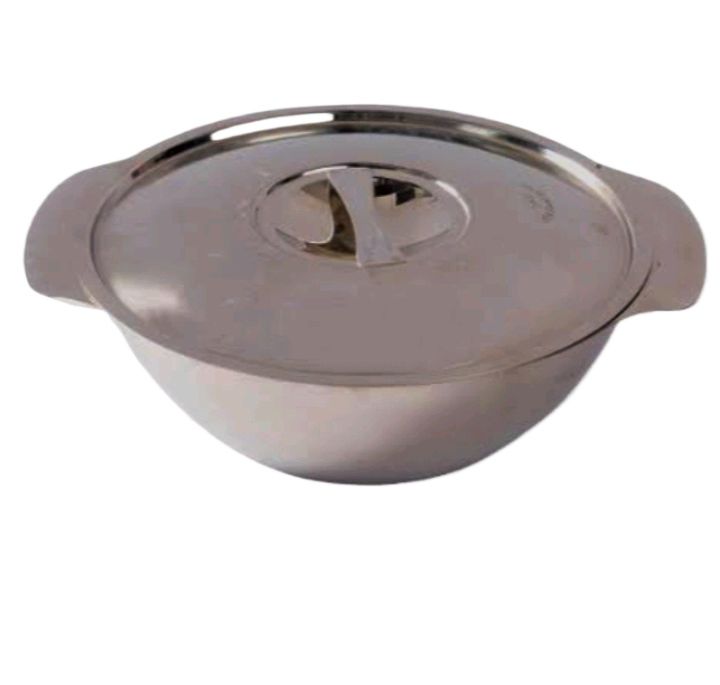 Picture of 2 Pcs Soup bowl with lid Stainless steel Modern Soup bowl দুটি স্টিল বাটি ঢাকনা সহ - Silver
