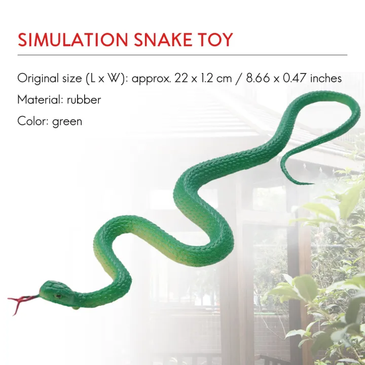 Picture of Fake Snakes Toy Soft Rubber Snake Figure Garden Snake Birds Scare Squirrel Python Snake Toy Figures Stress Relief Toy Halloween Prank Props (Python) - Multicolor