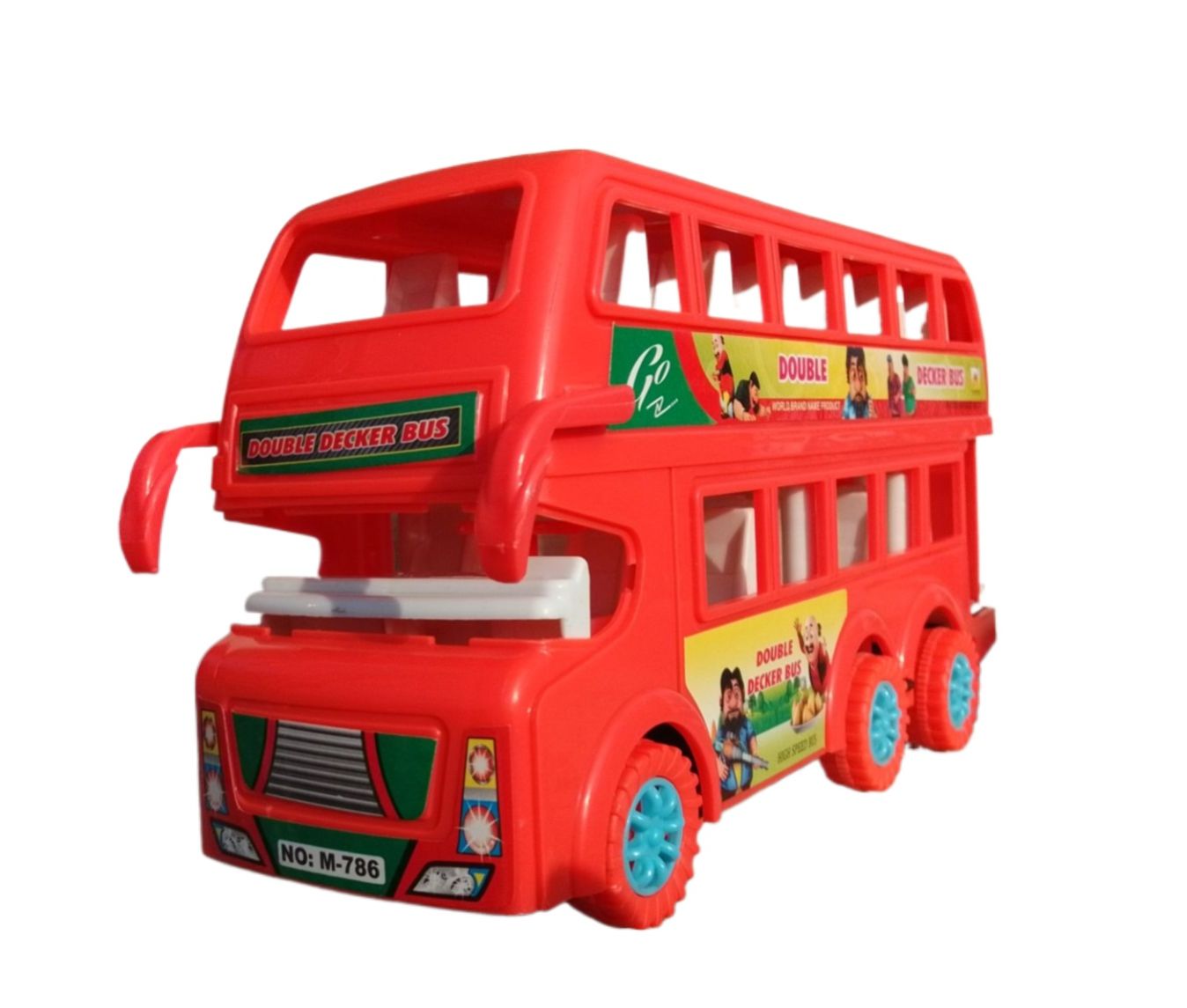 Picture of Plastic Double decker toy Bus Model bus multicolor built with a friction mechanism Pull Back Vehicle Toy, Push & Go Toy Bus for Boys & Girls Age 3+, Fun Birthday Gift for Kids - Multicolor