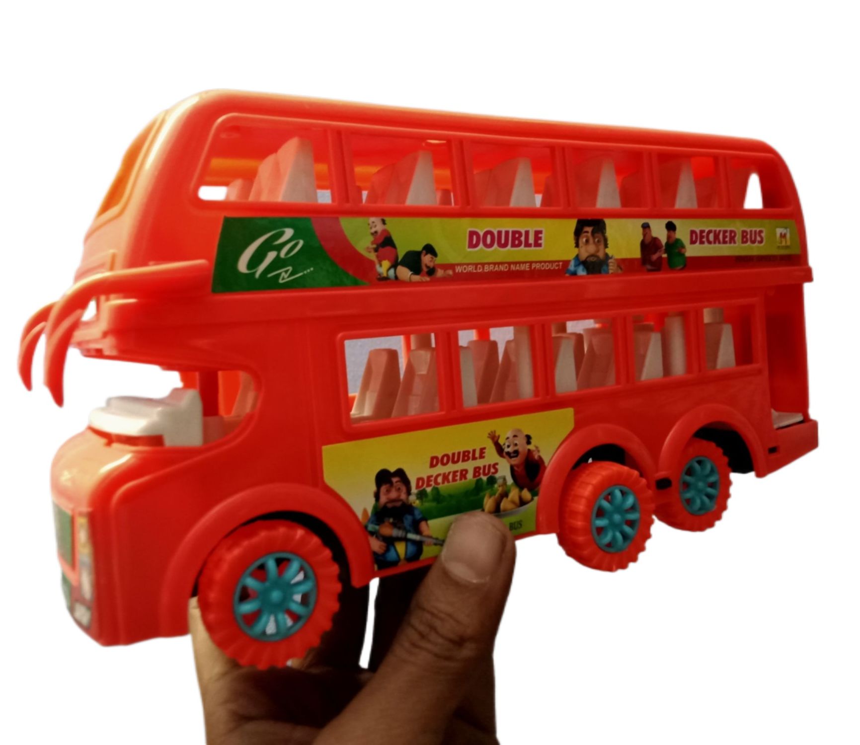 Picture of Plastic Double decker toy Bus Model bus multicolor built with a friction mechanism Pull Back Vehicle Toy, Push & Go Toy Bus for Boys & Girls Age 3+, Fun Birthday Gift for Kids - Multicolor
