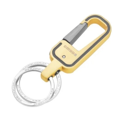 Picture of gold colour key chain for bike,car,house,office and others uses.