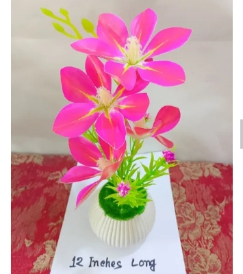 Picture of Artificial orchard Flowers with pot for Decoration Artificial Flowers for Home Decor Indoor Artificial Flower Phalaenopsis Polyurethane Artificial Flower Arrangement Artificial Flowers Plants - Multicolor